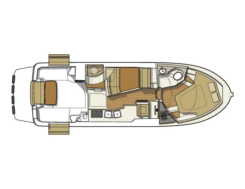 Slide: The Image of Top view layout of 2024 Ranger Tugs R-31 Sedan Luxury Edition boat interior. - 33