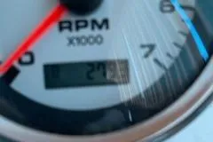 Slide: The Image of Close-up of 1960 Chris-Craft Roamer tachometer showing 2700 RPM. - 25