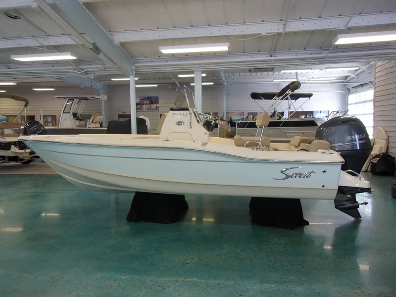 Slide: The Image of 2026 Grady-White Freedom 235 boat in showroom. - 3