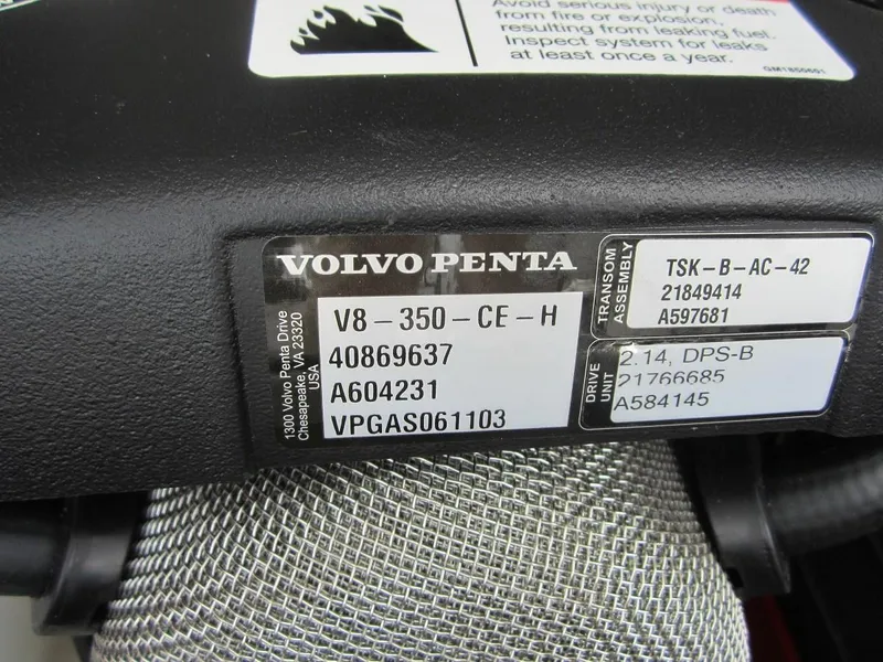 Slide: The Image of Volvo Penta engine label on 2017 Regal 2500 Bowrider. - 12