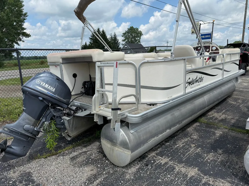 Slide: The Image of 2009 Godfrey Tuscany Series pontoon boat with Yamaha motor. - 6
