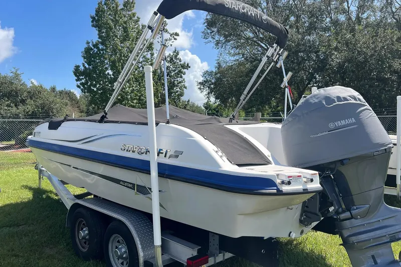 Slide: The Image of 2022 Starcraft Limited 2000 OB Fish boat with Yamaha engine on trailer. - 3