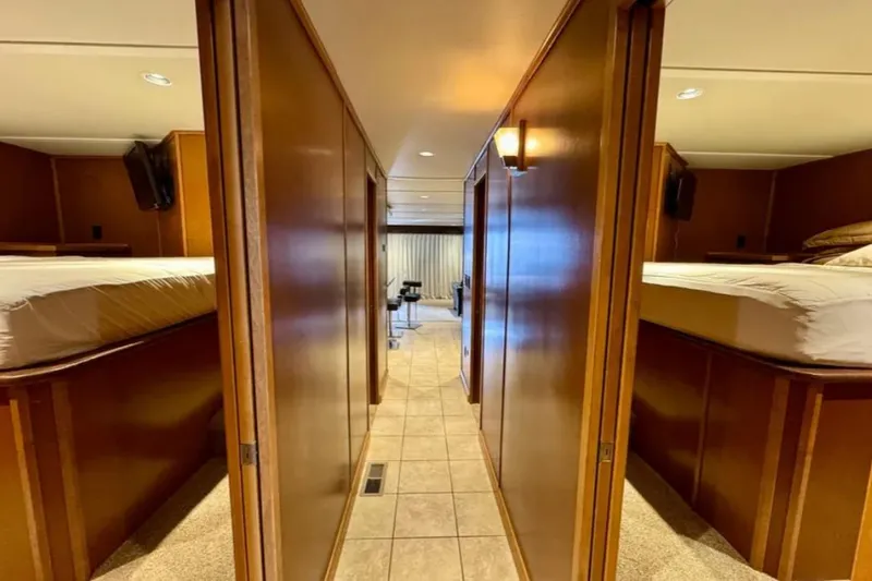Slide: The Image of Luxurious interior of 2012 Bravada Helios Trip #7 houseboat with cozy bedrooms. - 10