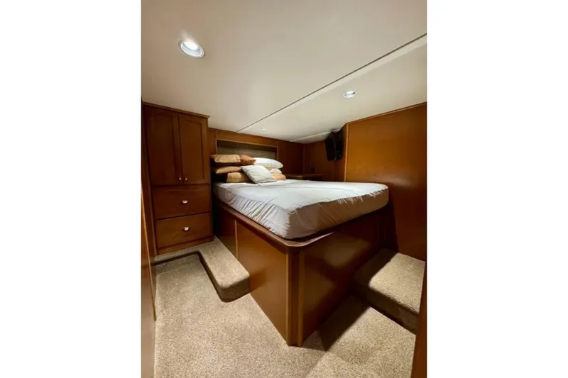 Slide: The Image of Luxurious bedroom interior in 2012 Bravada Helios Trip #7 houseboat. - 11