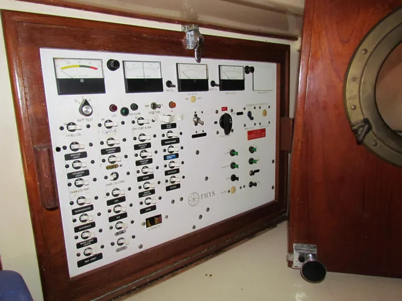 Slide: The Image of Electrical control panel on a 1983 Whitby 42 sailboat. - 19