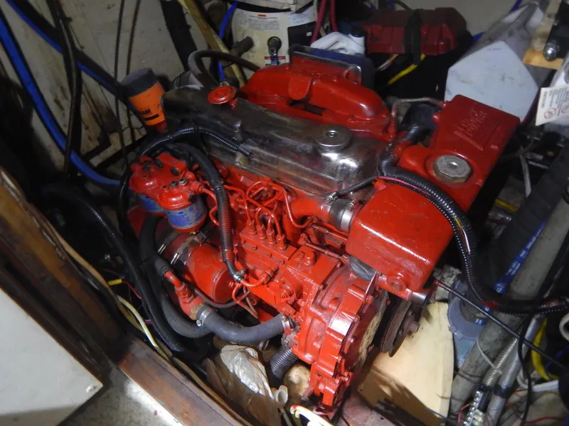 Slide: The Image of 1983 Whitby 42 engine in a boat's engine room - 32