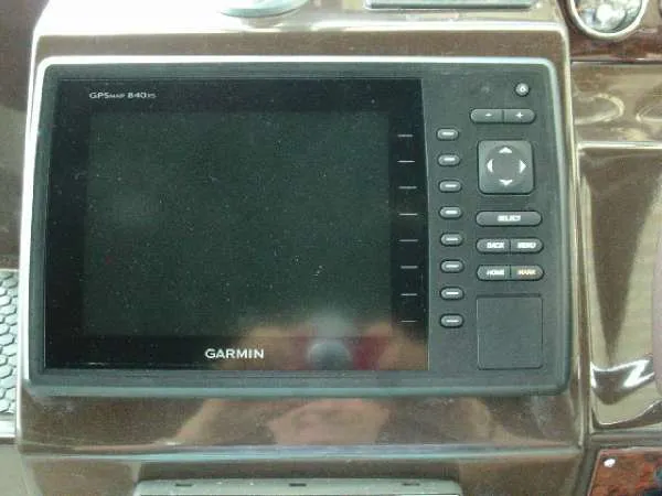 Slide: The Image of Garmin GPSmap 840xs on 2013 Regal 35 Express Cruiser dashboard. - 17