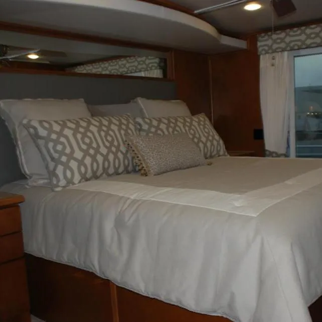 Slide: The Image of Luxurious bedroom in 2013 Bravada Houseboat Apollo Trip #7 with modern decor. - 24