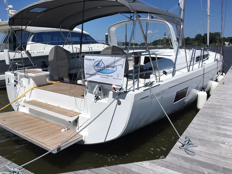 Slide: The Image of 2024 Beneteau 51.1 - Exterior stern view - 2