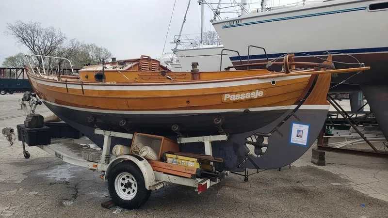 Slide: The Image of Chip Stulen Faering Design 20 sailboat from 1987 on a trailer. - 8