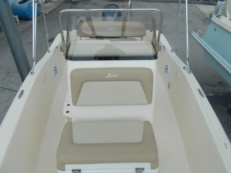 Slide: The Image of Scout 175 Sportfish 2026, interior view with seating area. - 6