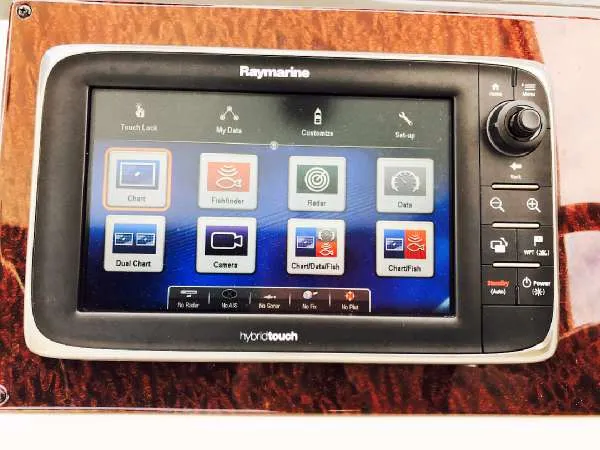 Slide: The Image of Raymarine hybrid touch display on 2013 Sea Ray 310 Sundancer boat. - 24
