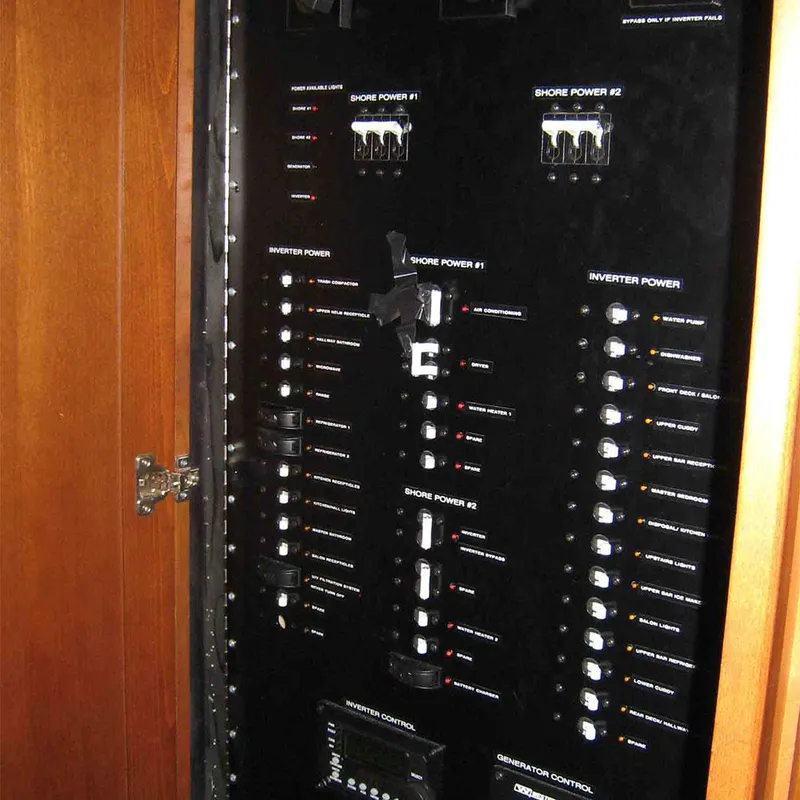 Slide: The Image of Electrical control panel on 2010 Bravada Houseboat Dream Catcher SHARE #16. - 9