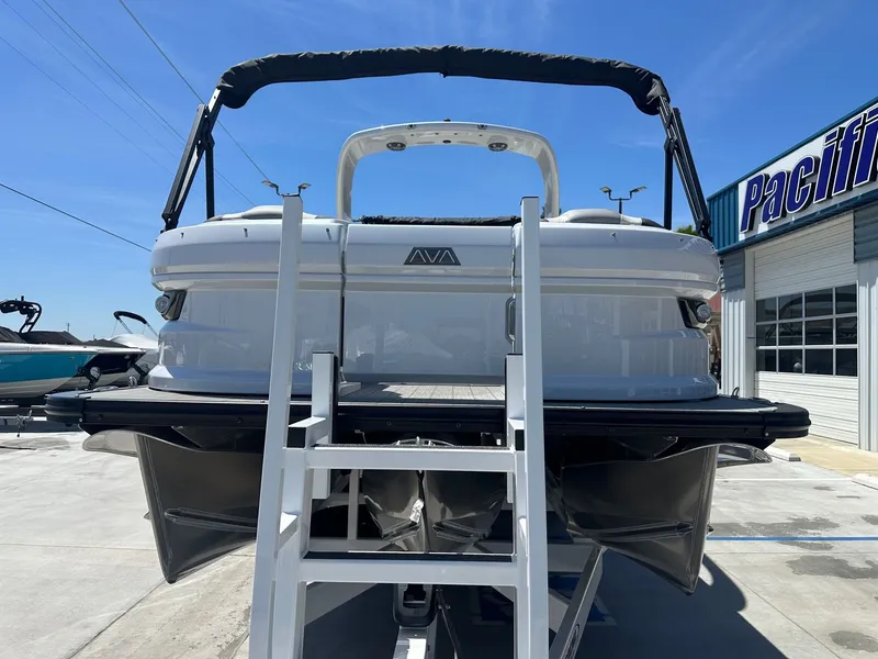 Slide: The Image of 2021 Monterey M6 boat with 8.2L engine on trailer. - 3