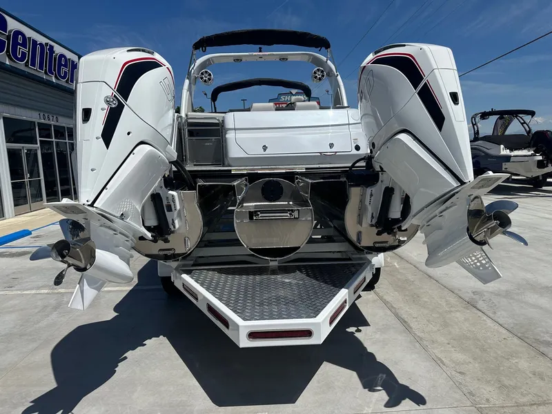 Slide: The Image of Interior view of a 2021 Monterey M6 boat with luxurious features. - 4