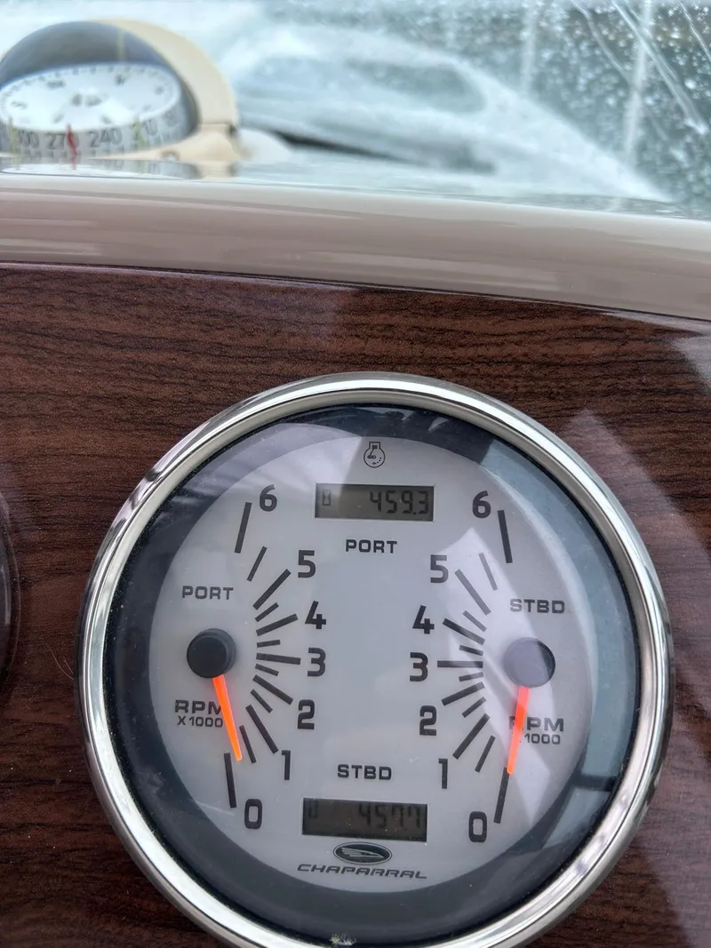 Slide: The Image of Close-up of 2007 Chaparral 350 Signature boat tachometer displaying RPM readings. - 35