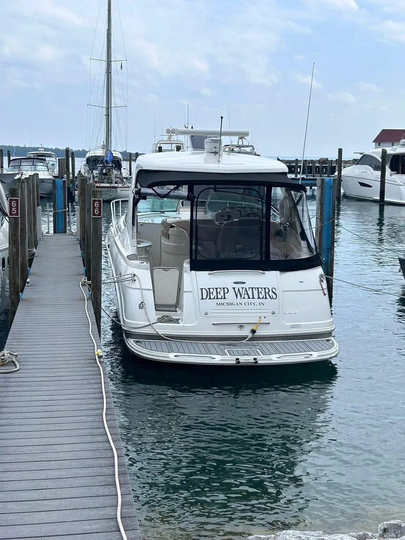 Slide: The Image of Chaparral 350 Signature 2007 docked at marina, named "Deep Waters," Michigan City, IN. - 8