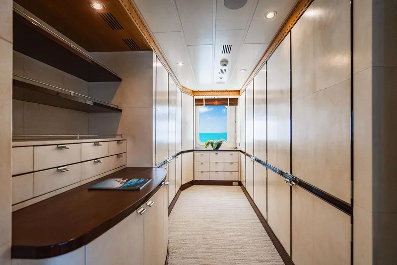 Slide: The Image of Luxurious interior of 2004 Amels Oceangoing yacht with elegant cabinetry and ocean view. - 11