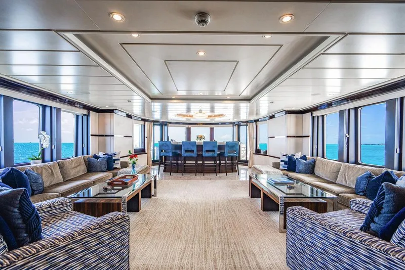 Slide: The Image of Luxurious interior of 2004 Amels Oceangoing yacht with elegant seating and ocean views. - 21