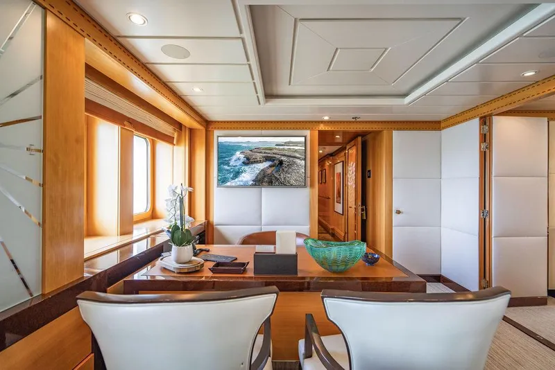 Slide: The Image of Luxurious interior of 2004 Amels Oceangoing yacht with elegant wood finishes and modern decor. - 7
