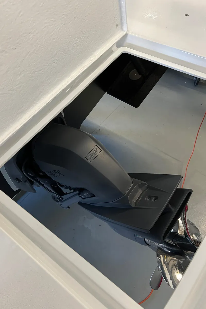 Slide: The Image of Engine compartment of a 2024 Sargo 28 boat. - 29