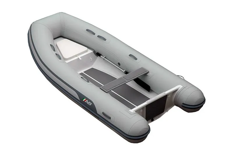 The Image of 2024 AB Inflatables Lammina 11 AL inflatable boat, grey, top view. - 1