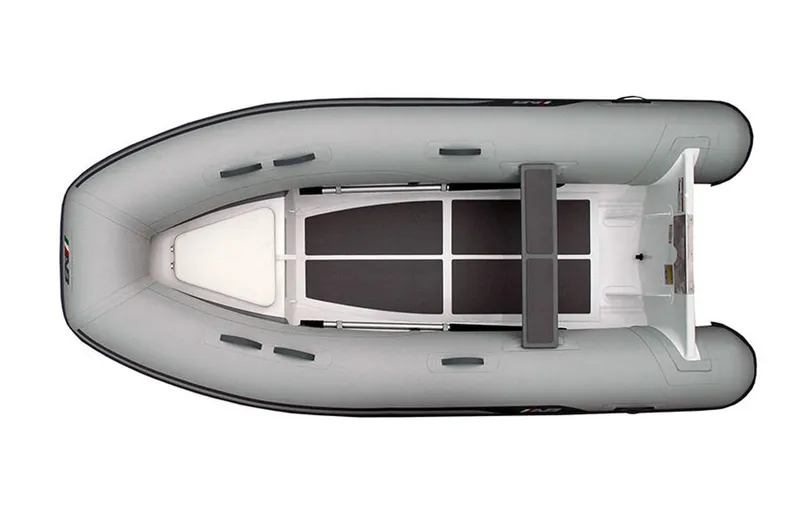 Slide: The Image of 2024 AB Inflatables Lammina 11 AL inflatable boat, top view. - 2
