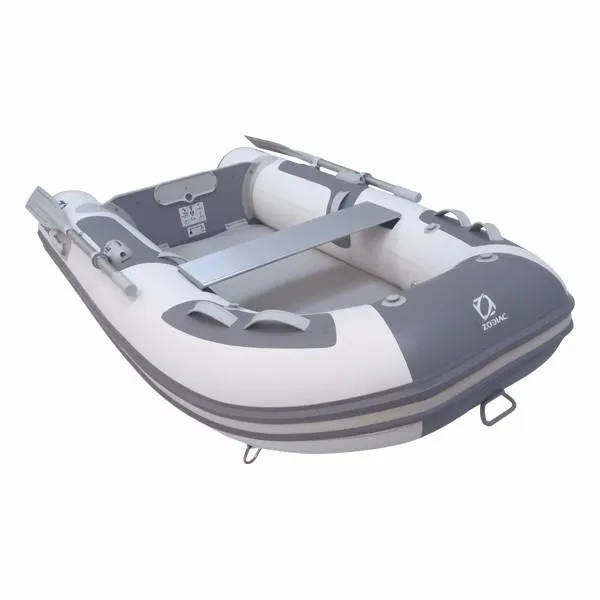 The Image of 2023 Zodiac Cadet 230 Aero inflatable boat, white and gray, side view. - 1