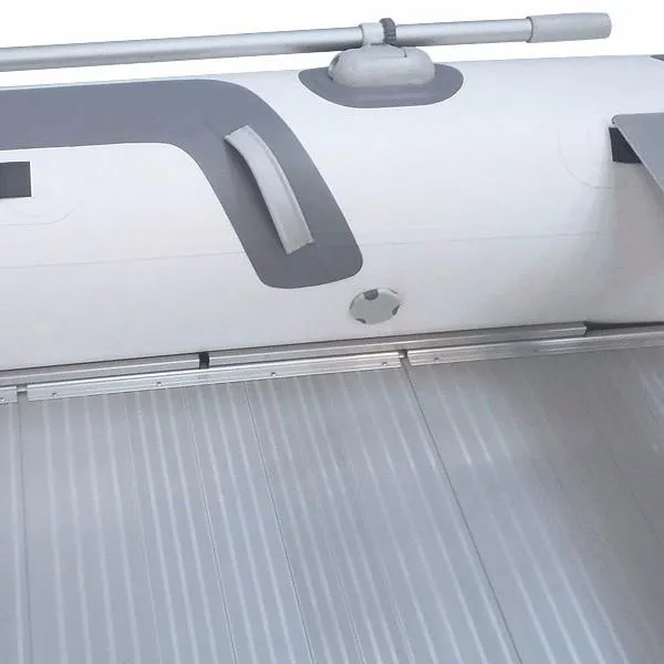 Slide: The Image of 2023 Zodiac Cadet 310 Aluminum inflatable boat, close-up of the aluminum floor and side tube. - 5