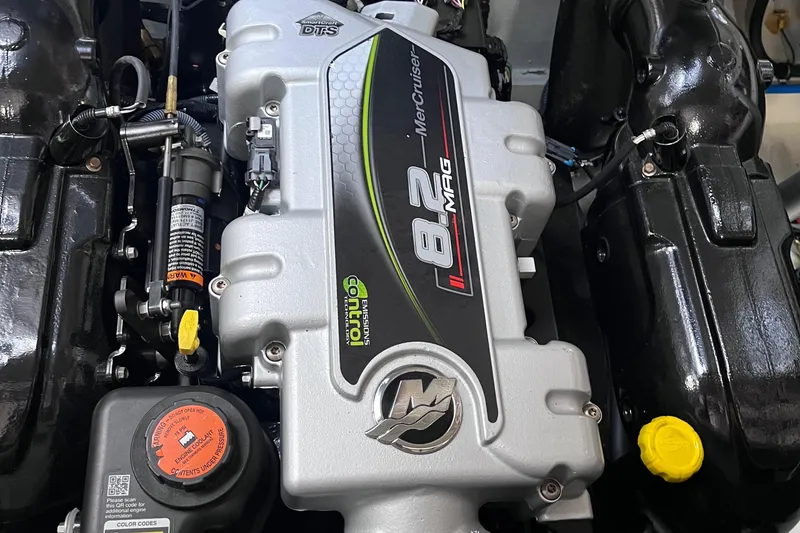 Slide: The Image of 2018 Chris-Craft 27 Launch engine, MerCruiser 8.2 MAG, close-up view. - 11