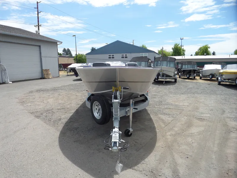 Slide: The Image of 2018 Alumaweld Columbia boat on trailer in outdoor storage lot. - 7