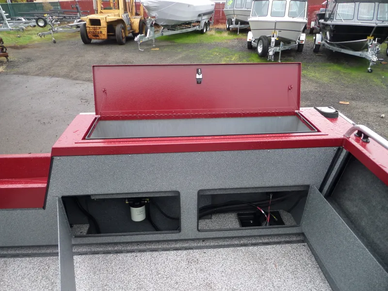 Slide: The Image of 2018 Alumaweld Intruder boat storage compartment and interior view. - 11