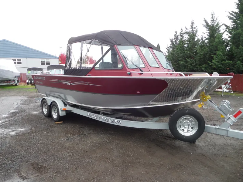 Slide: The Image of 2018 Alumaweld Intruder boat on Rogue Trailers trailer in outdoor setting. - 8