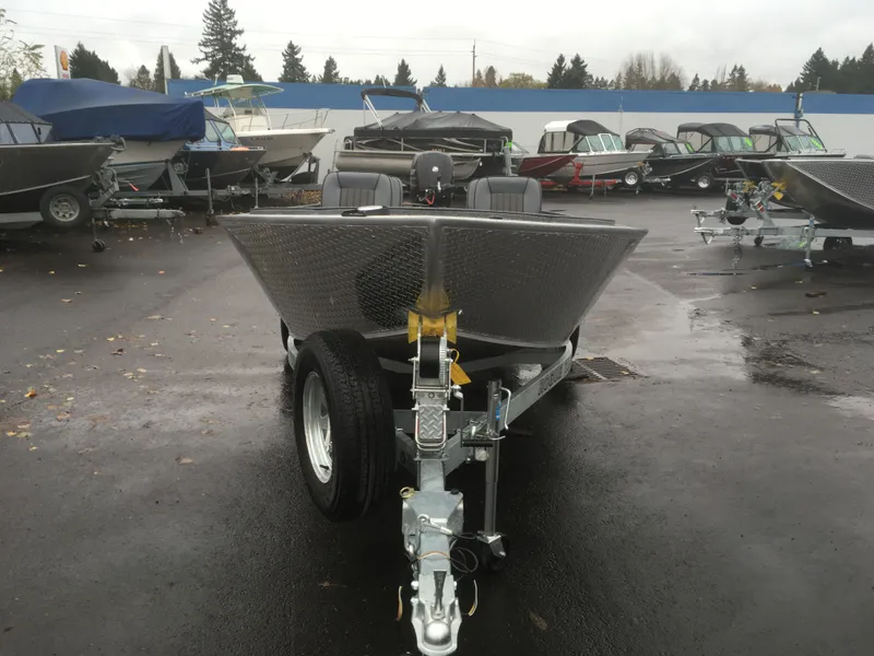 Slide: The Image of 2018 Alumaweld Super Vee boat on trailer in a boatyard. - 3