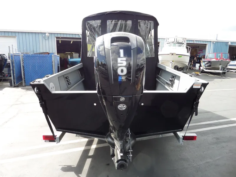 Slide: The Image of 2017 Alumaweld BLACKHAWK JET boat with Mercury 150 outboard motor. - 9