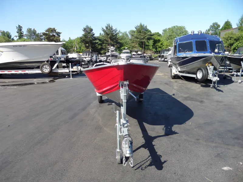 Slide: The Image of 2017 Smoker Craft Alaskan boat on trailer in a boatyard. - 6