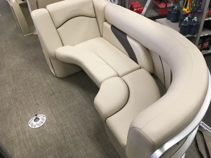 Slide: The Image of 2017 SunChaser REAR LOUNGER boat seating with beige upholstery. - 5
