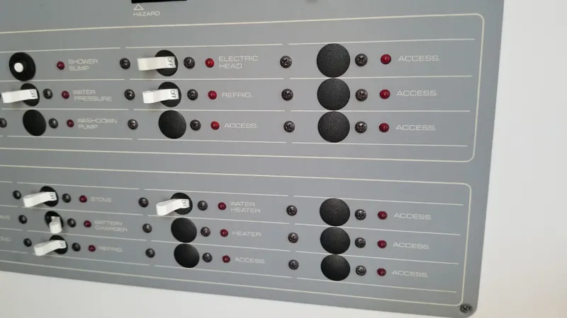 Slide: The Image of Control panel of a 1993 Tiara Yachts 270 Sport Cruiser. - 29