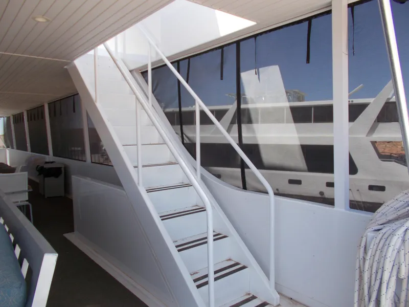 Slide: The Image of White staircase on Adonia Titan Trip 9 yacht, 2016 model, with sleek modern design. - 48