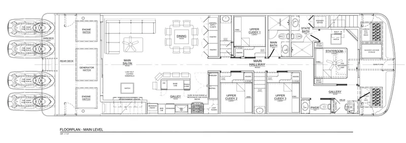 Slide: The Image of Floor plan of 2016 Adonia Titan Trip 9 Shared Ownership yacht, detailed layout. - 5