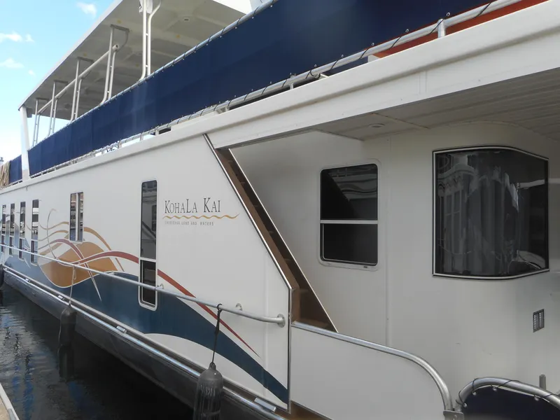 Slide: The Image of Sharpe Kohala Sun Trip 2008 houseboat docked. - 3