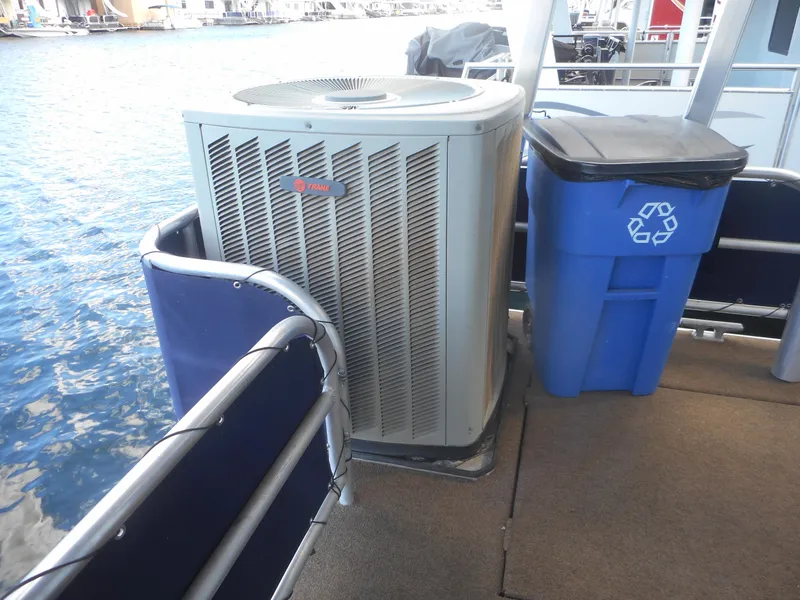 Slide: The Image of Air conditioning unit and recycling bin on a boat, Kohala Sun Trip 2008. - 40