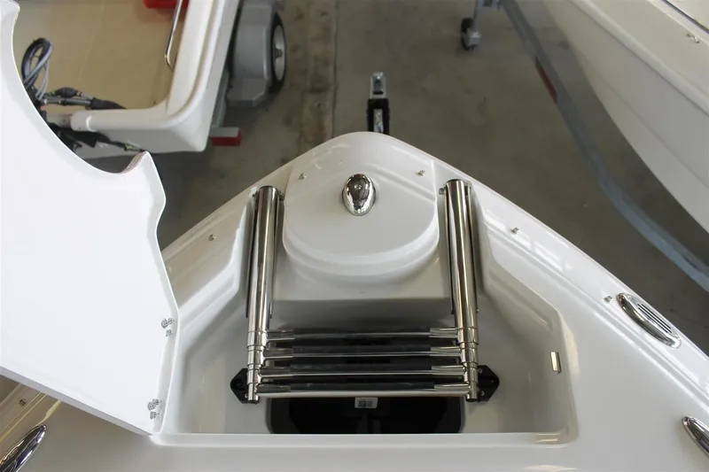 Slide: The Image of 2018 Bryant Potenza boat bow with stainless steel ladder and anchor storage. - 22