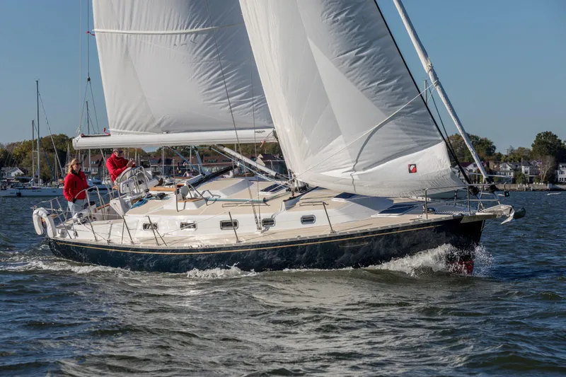 Slide: The Image of Sailing Tartan 365 yacht, 2025 model, cruising on open water. - 1