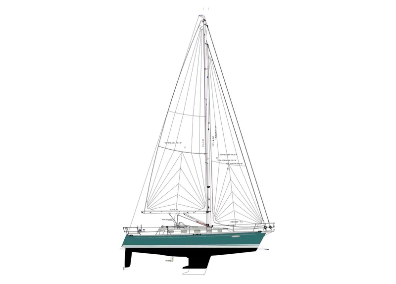 Slide: The Image of 2025 Tartan 365 sailboat blueprint, side view - 13