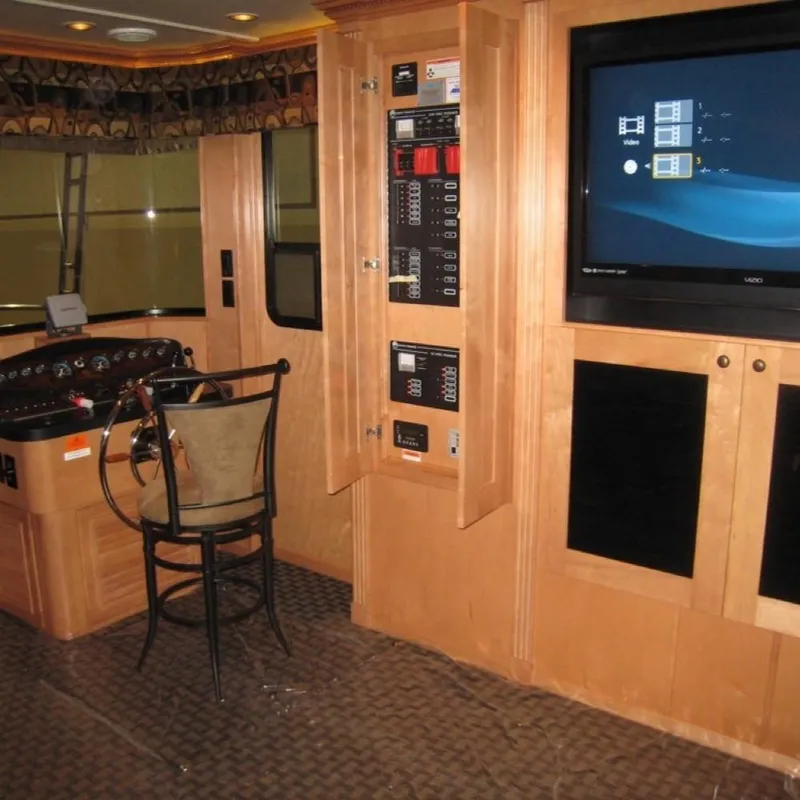 Slide: The Image of Interior of 2009 Sumerset Summer Breeze Trip #12 with control panel and TV. - 1