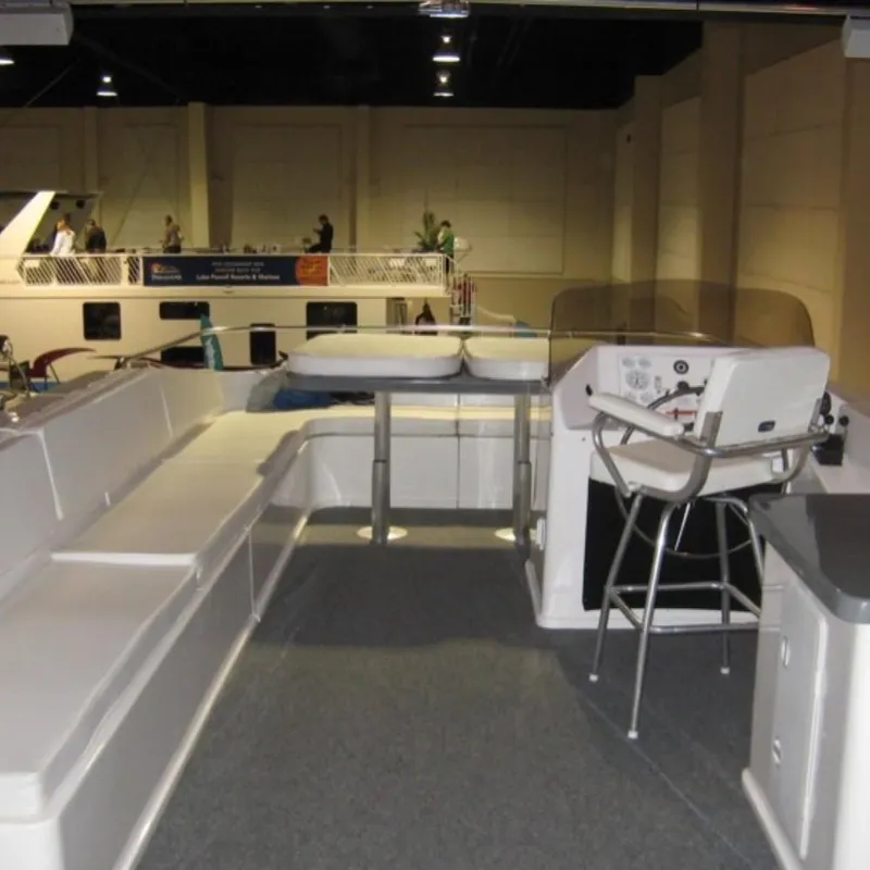 Slide: The Image of Interior of 2009 Sumerset Summer Breeze Trip #12 houseboat with seating and helm. - 10