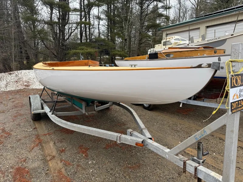 Slide: The Image of 1994 Herreshoff Watch Hill 15 sailboat on trailer, parked outdoors. - 14