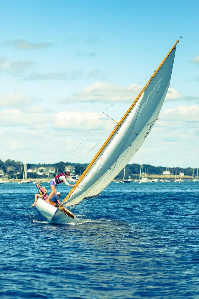 Slide: The Image of Sailing Herreshoff Watch Hill 15, 1994 model, on a sunny day with clear skies. - 6