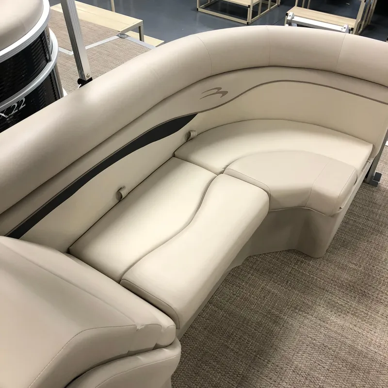 Slide: The Image of Bennington 22SSRX 2018 boat seating in beige leather. - 9